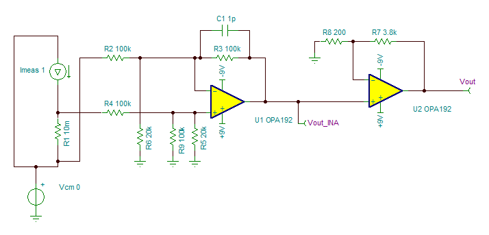 Complete test fixture for an instrumentation amplifier