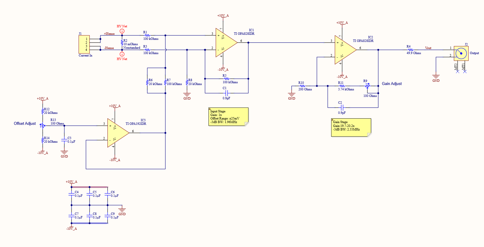 Current Probe Circuit as-designed in Altium Designer